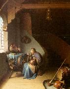 Gerrit Dou Woman Eating Porridge oil painting artist